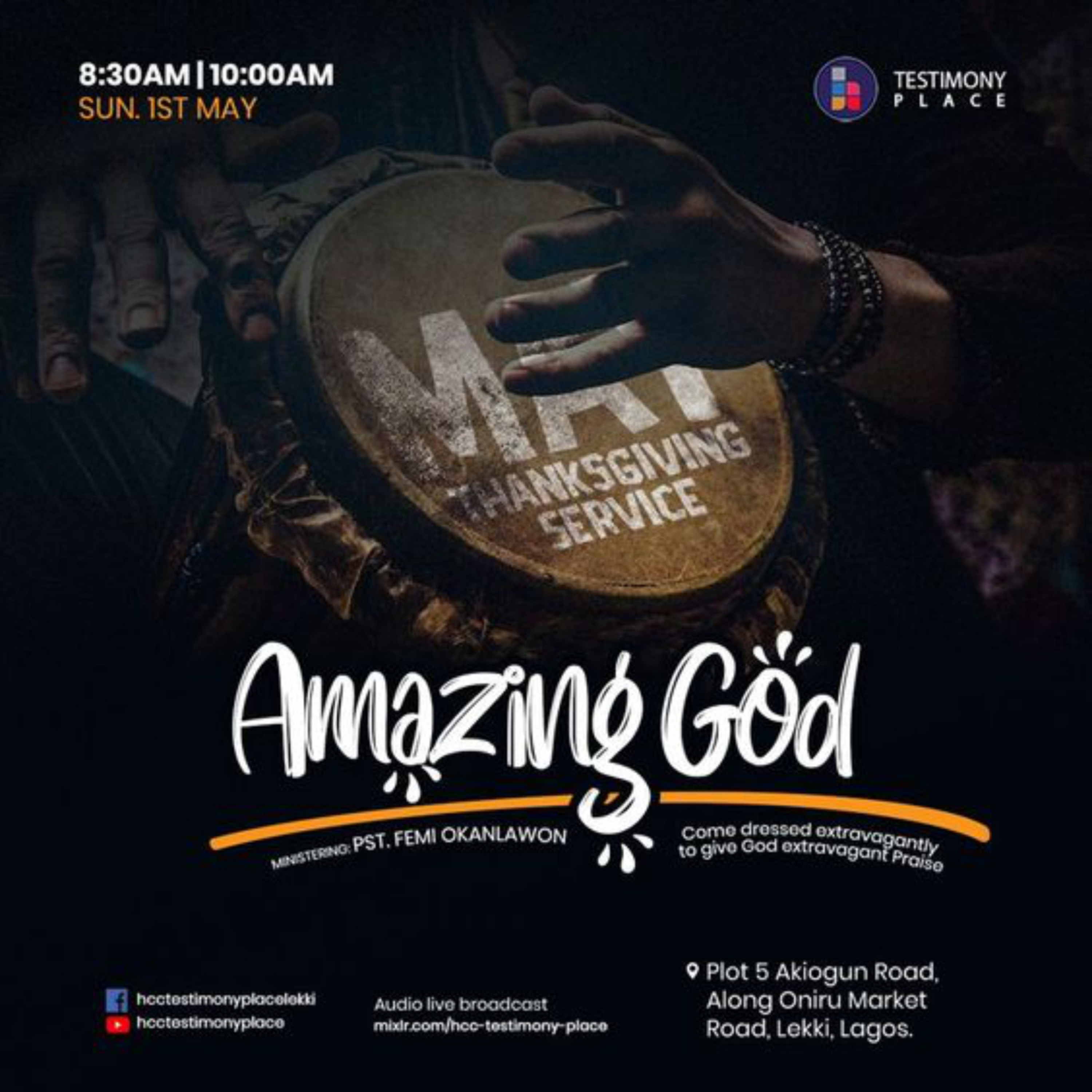 Modern Church Event Flyer Design | Thanksgiving Service Social Media Poster